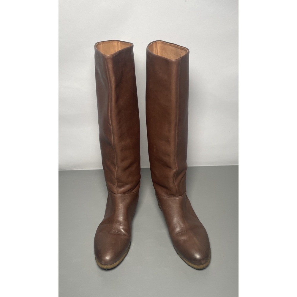 ROBERTO DEL CARLO 9401 Smooth Brown Leather Tall Boots Size EU36